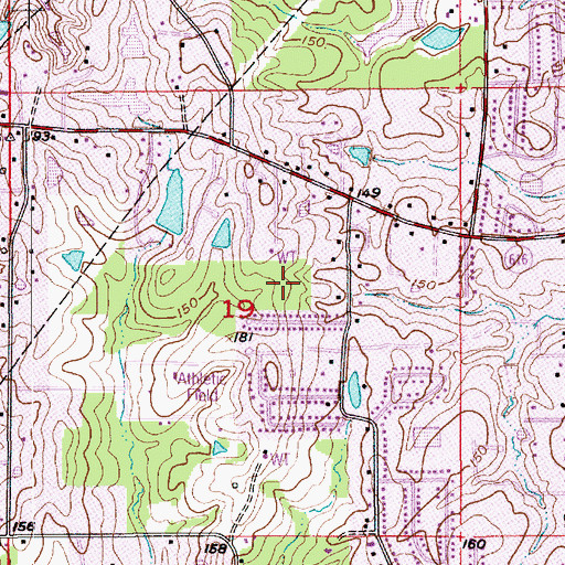 Topographic Map of Claiborne School, LA