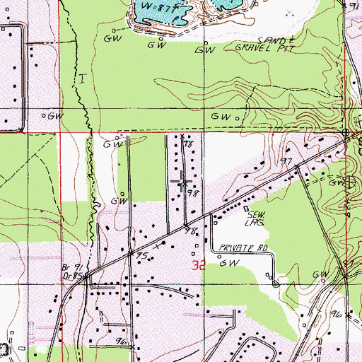 Topographic Map of County Acres, LA
