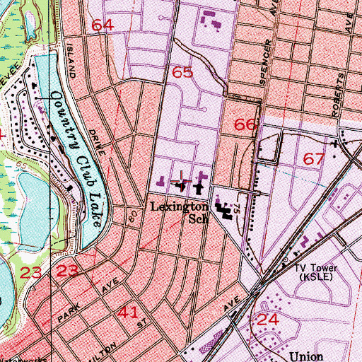 Topographic Map of Covenant Presbyterian Church, LA