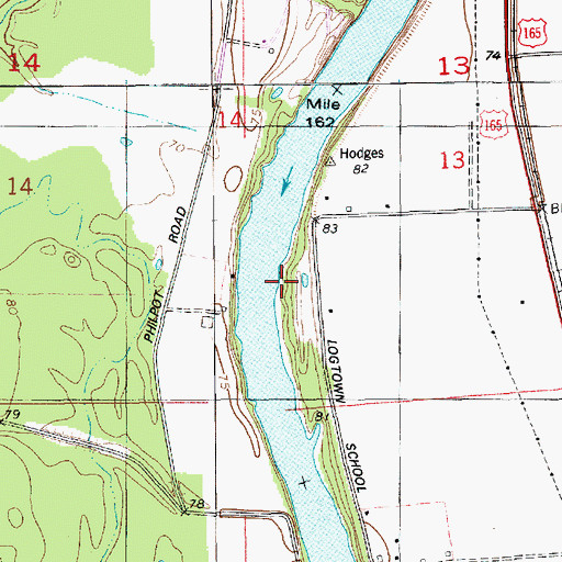 Topographic Map of Croton Grove Landing, LA