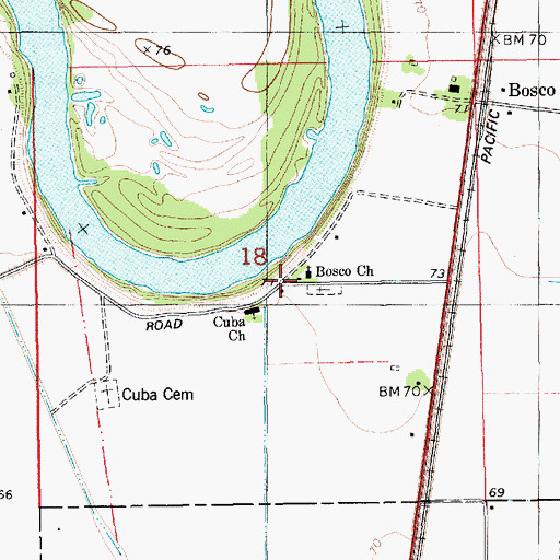 Topographic Map of Cuba, LA
