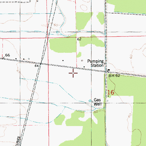 Topographic Map of Cuba Church Gas Field, LA