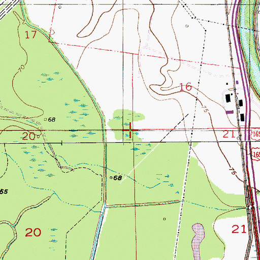 Topographic Map of Cypress Brake, LA