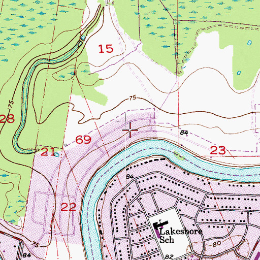 Topographic Map of Cypress Point, LA