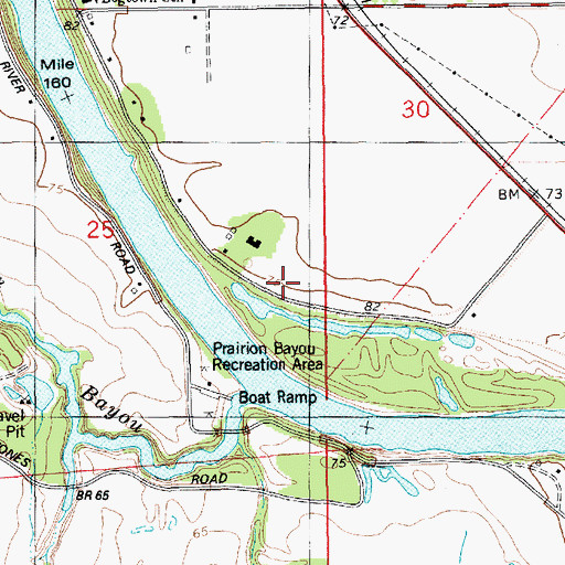 Topographic Map of Filhiol, LA