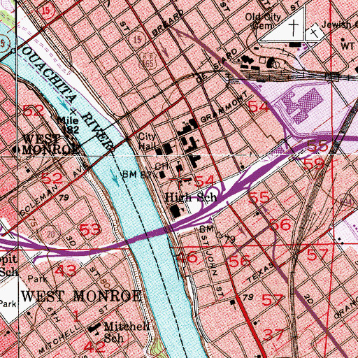 Topographic Map of First Christian Church, LA