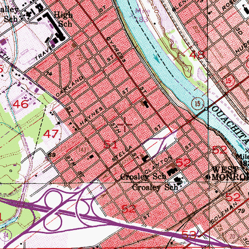 Topographic Map of First Church of the Nazarene, LA