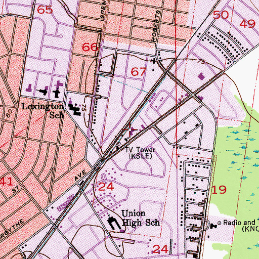 Topographic Map of Forsythe Avenue Church of Christ, LA
