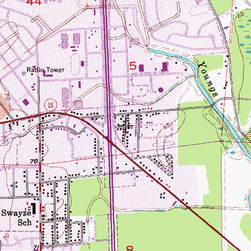 Topographic Map of Friendship Assembly of God Church, LA