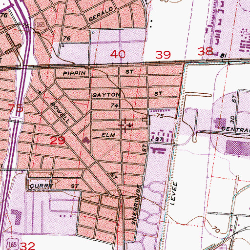 Topographic Map of Friendship Baptist Church, LA