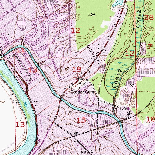 Topographic Map of Frizzell Spur, LA