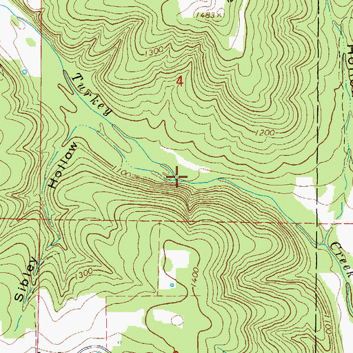 Topographic Map of Sibley Hollow, AR