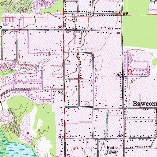 Topographic Map of Evergreen Park Baptist Church, LA