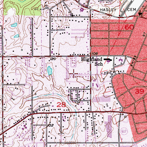 Topographic Map of Dopson, LA