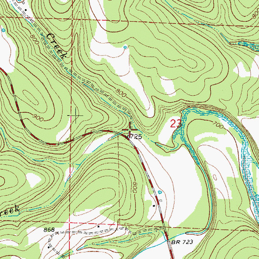 Topographic Map of Sidney Creek, AR