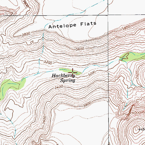 Topographic Map of Hackberry Spring, AZ