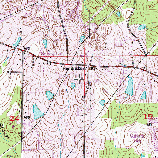 Topographic Map of Green Springs, LA