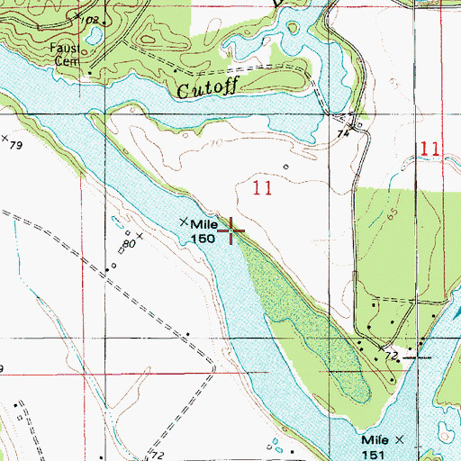 Topographic Map of Hannah Landing, LA
