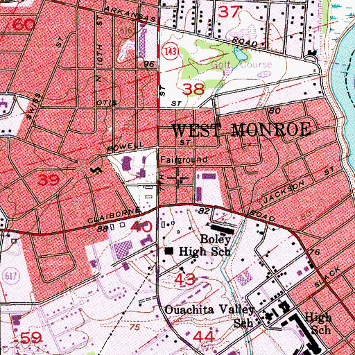 Topographic Map of Highland Pentecostal Church, LA
