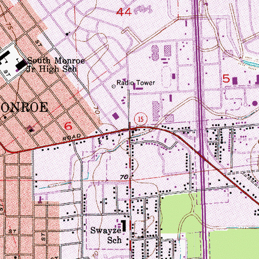 Topographic Map of Holy House of Prayer Church, LA