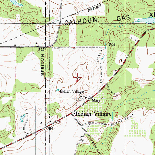 Topographic Map of Indian Village Cemetery, LA