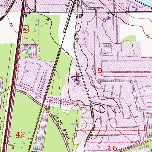 Topographic Map of Jack Hayes Elementary School, LA