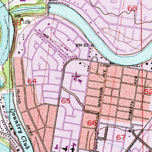 Topographic Map of Jesus the Good Shepherd Catholic Church, LA