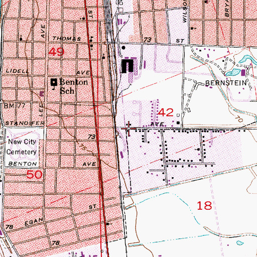 Topographic Map of Kingdom Hall of Jehovahs Witnesses, LA