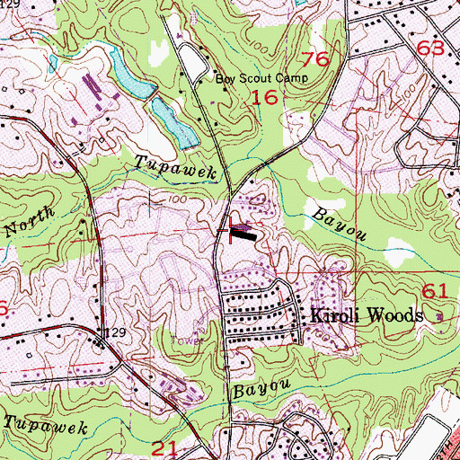 Topographic Map of Kiroli Elementary School, LA