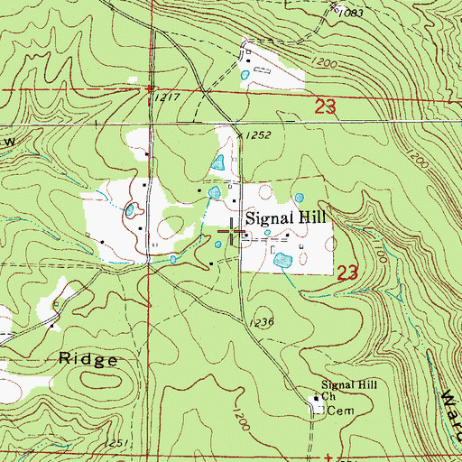 Topographic Map of Signal Hill, AR