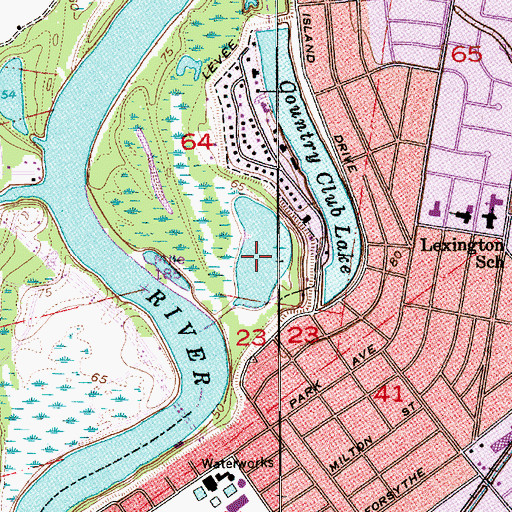 Topographic Map of Lakeside Golf and Country Club (historical), LA