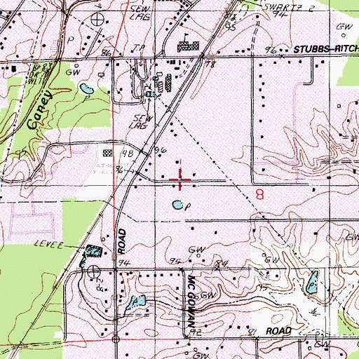 Topographic Map of Lakewood Estates, LA