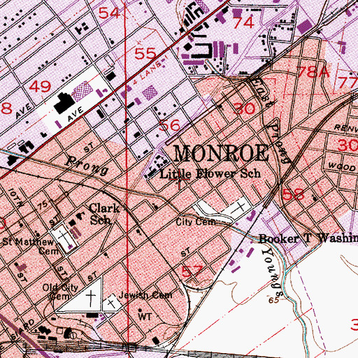 Topographic Map of Liberty Hill Baptist Church, LA