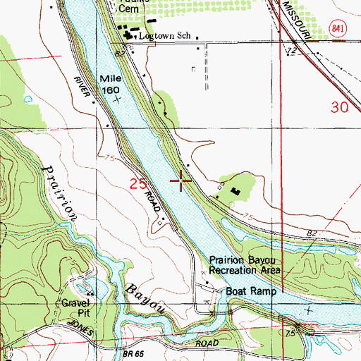 Topographic Map of Logtown Landing, LA