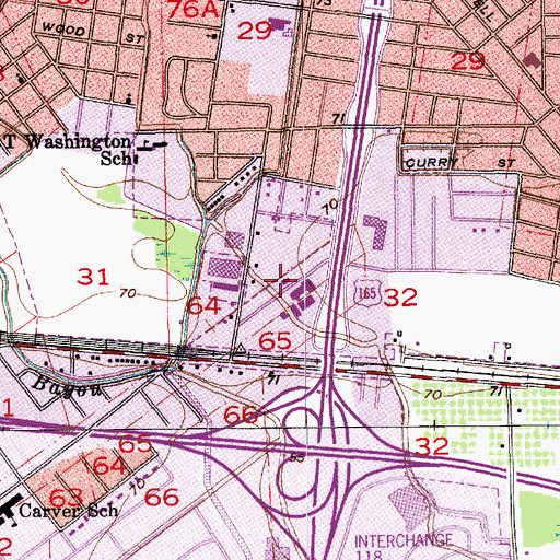 Topographic Map of Lonewa Missionary Baptist Church, LA