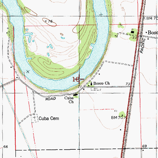 Topographic Map of Lower Bosco Landing, LA