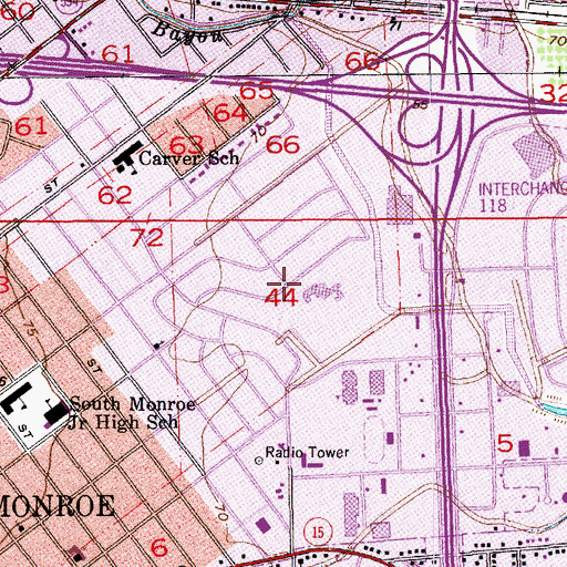 Topographic Map of Maranatha Baptist Church, LA