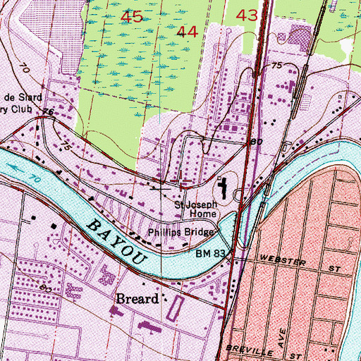 Topographic Map of Messiah Lutheran Church, LA