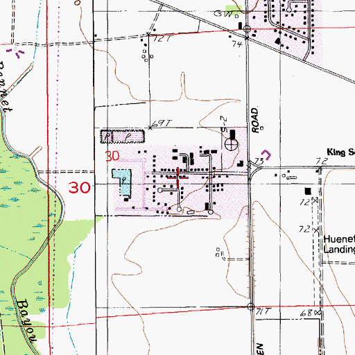 Topographic Map of Milhaven Estates, LA