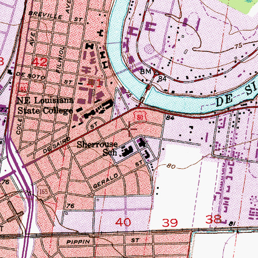 Topographic Map of Missionary Baptist Student Fellowship, LA
