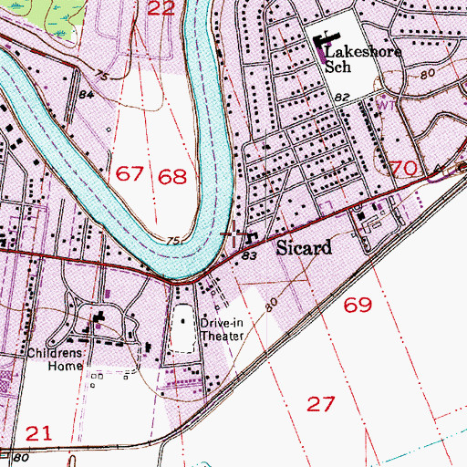 Topographic Map of Monroe Adventist School, LA