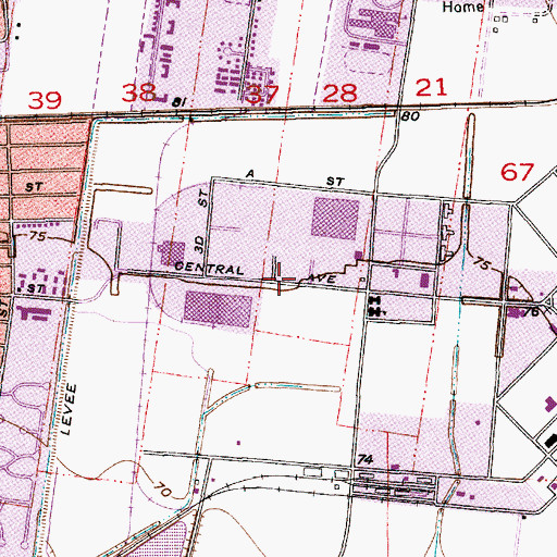Topographic Map of Monroe Industrial Park, LA
