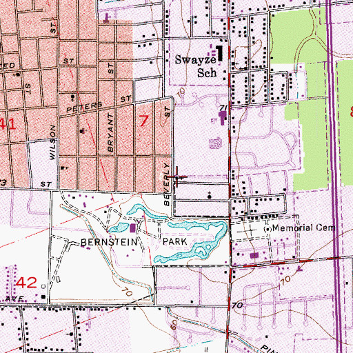 Topographic Map of Mount Calvary Baptist Church, LA