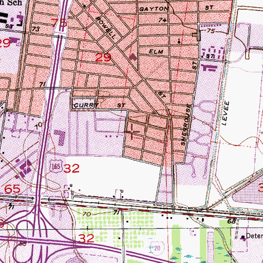 Topographic Map of Mount Olivet Baptist Church, LA
