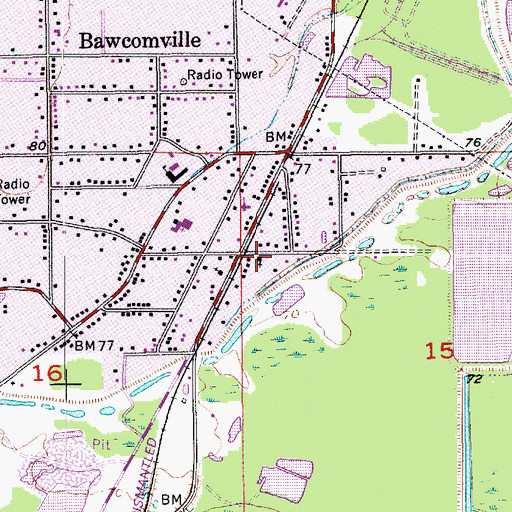 Topographic Map of New Hope Baptist Church, LA