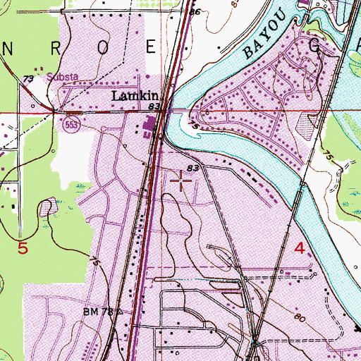 Topographic Map of Saint Francis North Hospital, LA