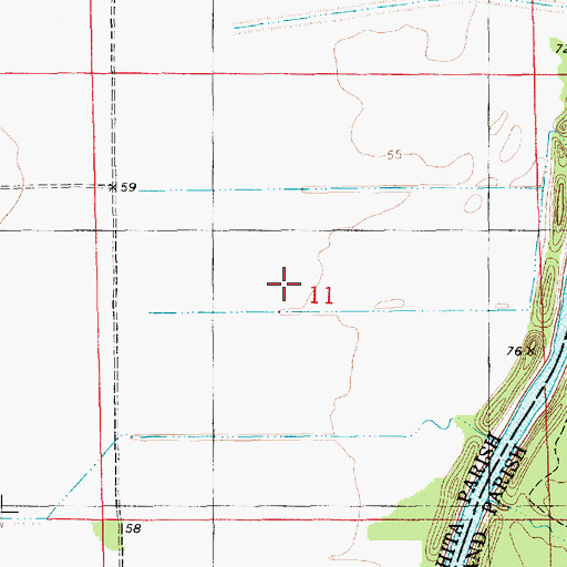 Topographic Map of Northeast Cuba Church Gas Field, LA