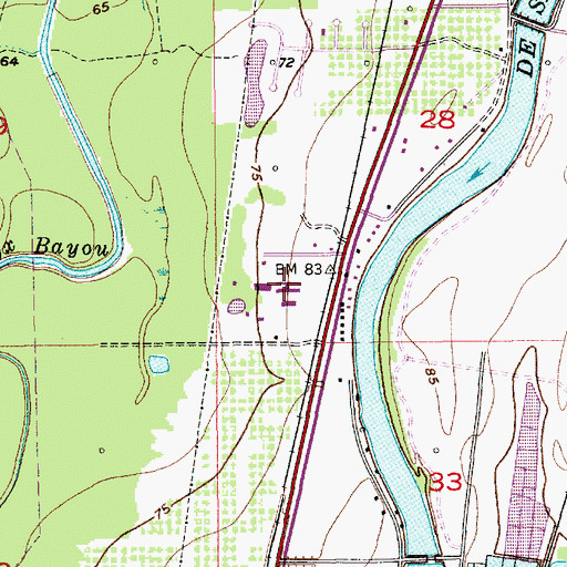 Topographic Map of Ouachita Christian School, LA