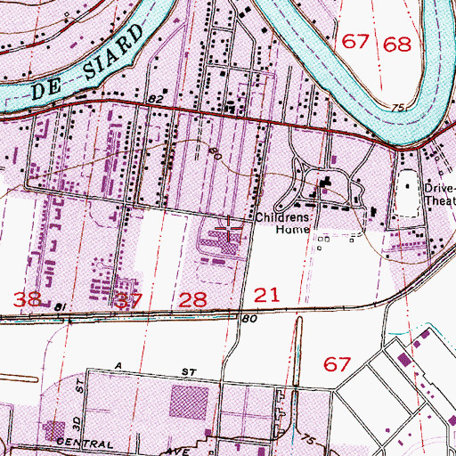 Topographic Map of Ouachita Junior High School, LA
