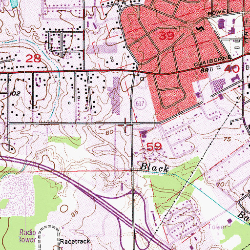 Topographic Map of Ouachita Valley Public Library, LA